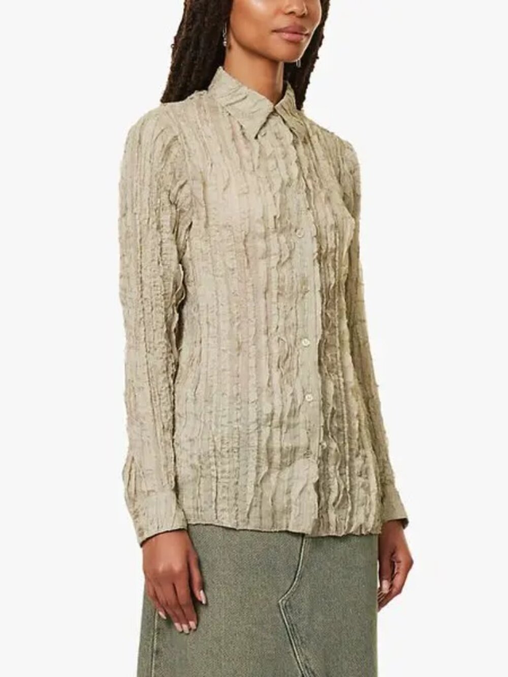 Samsoe Samsoe Saisabel Long Sleeve Ruched Recycled Polyester Shirt